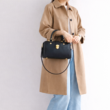 本革手作りの二本手ファスナーボストンミニバッグバッグ