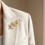 リーフブランチ ブローチ ゴールド｜アンティーク調・大人上品【ebro31】