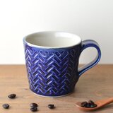 コバルト釉編目文マグカップ