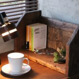 ブックシェルフ　ブックスタンド　本立て　本棚　アンティーク風　ダメージ