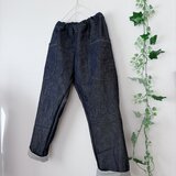 岡山産デニムポッケ付きリラックスパンツ