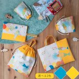 【500円割引】　海のパッチワーク柄 入園入学 基本の5点セット　｜レッスンバッグ・上履き入れ・体操着袋・給食袋・コップ袋