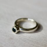 ブルーサファイア×ダイア　silver リング