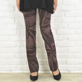 驚きの穿き心地！レアな手染めストレートストレッチロングパンツ　＜ピンクブラウンウォッシュ＞　大きいサイズあり