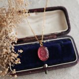 ドイツ製！フロストガラスのフラワーネックレス　金アレ対応