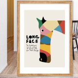 長いよ顔　ウマ　送料無料 　あらゆるお部屋のポスター　イラスト　ポスター　アートポスター　アート/sei検索新着順　3912