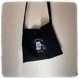 猫オバケのサコッシュ ショルダーバッグ キャンバス ポシェット　名入れ