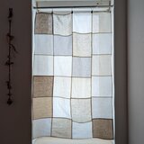 コットンリネン♥️綿麻♥️やわらか天然素材♥️ホワイト＆ベージュ❤ランダムパッチワークカーテン★60✕90★