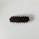 《Cord 10 barrette 【dot】》black 黒 組紐 ガーネット バレッタ