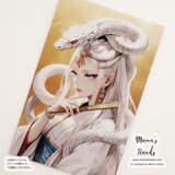 《白蛇を従える 弁財天》☘️ 黄金の美 水の女神 和モダン スマホやお財布に入る アートカード プラスチック製