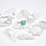 水色ターコイズのシルバーリング　シルバー925　天然石　指輪