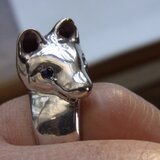 サファイアの目の犬