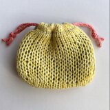 梨。/   手編みの巾着　/  毛糸　no239