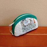 綿　パッチワーク楕円型ポーチ（小）