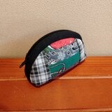 綿　パッチワーク楕円型ポーチ（小）