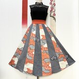 古き布を今の私へ＊着物リメイクの軽やかスカート　春隣