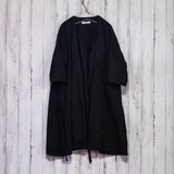 リネンカシュクールワンピース　黒色