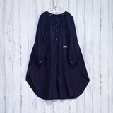 コットンシャツワンピース　紺色