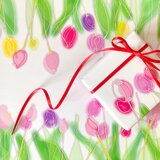 ガラス・チューリップ　デザインペーパー　A4