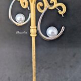 たまご型フック　パールピアス　シルバーカラー