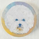 油彩 絵画 『ビジョンフリーゼの肖像20261』原画 丸形アートパネル 直径15cmインテリア 絵画