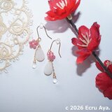 *雪月花*雪と月と梅のピアス