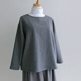 起毛ヘリンボーン織のプルオーバー（国産コットン生地）