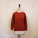 【2026♡新作】コットン100％ギマ加工クルーネックプルオーバー(長袖）ダークレッド