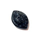 Victorian Jet Leaf Carved Jewelry Component ①