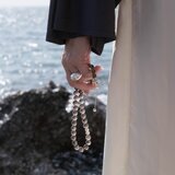 Luz スモーキークォーツネックレス｜10mm天然石×淡水パール｜SV925＋18Kゴールドプレート｜デンマーク発・北欧ミニマル