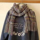 透かし編みのマフラー