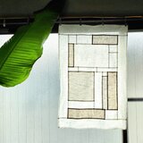 ポジャギ　リネン　白　生なり　小窓