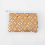 手裏剣の花 ミニポーチ 金らん生地 着物 織物 和柄 （オープン記念SALE 20%OFF）