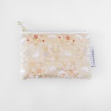 白うさぎ ミニポーチ 金らん生地 着物 織物 和柄 （オープン記念SALE 20%OFF）