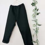 岡山産ブラックデニムポッケ付きリラックスパンツ