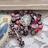 ミルフィオリのロザリオ(赤黒)