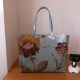 YUWAエスニック柄リネン生地のビッグトートバッグ