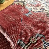 78×115アンティークレッド　ボタニカル　トルコヴィンテージラグ