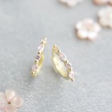 【数量限定】桜ピンクワンタッチフープピアス/イヤリング（ゴールド）春の装いにプラス 春ピアス