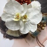 胡蝶蘭　マム　リボン髪飾り　振袖　謝恩会　成人式　ブライダル