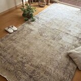 超大判150×277ナチュラルベージュ　メダリオン　トルコヴィンテージラグ