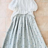 青い水玉スカート