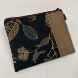 柿渋染め　ぺたんこポーチ　26A11