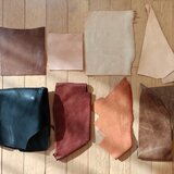 牛ヌメ革＆ピッグスキン ハギレセット8（特典付）