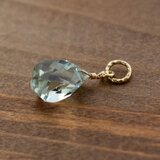 ✨2月誕生石✨ グリーンアメジスト＜ツイスト・ブリオレット＞のチャーム（K14GF）