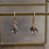 ✨光の加減で色が変わる✨ 1月誕生石・カラーチェンジガーネット＜ドロップ・ミニ＞のピアス（K14GF）