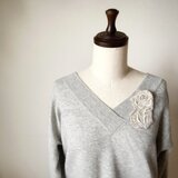 ブローチ【レースブローチ】花