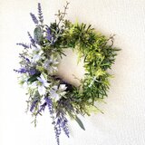 ラベンダーとニゲラのデザインリース LNwr-05 ドアリース