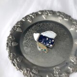 夜の鳥 ブローチ ネイビーシック