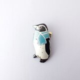 マフラーマゼランペンギン 漆ブローチ
